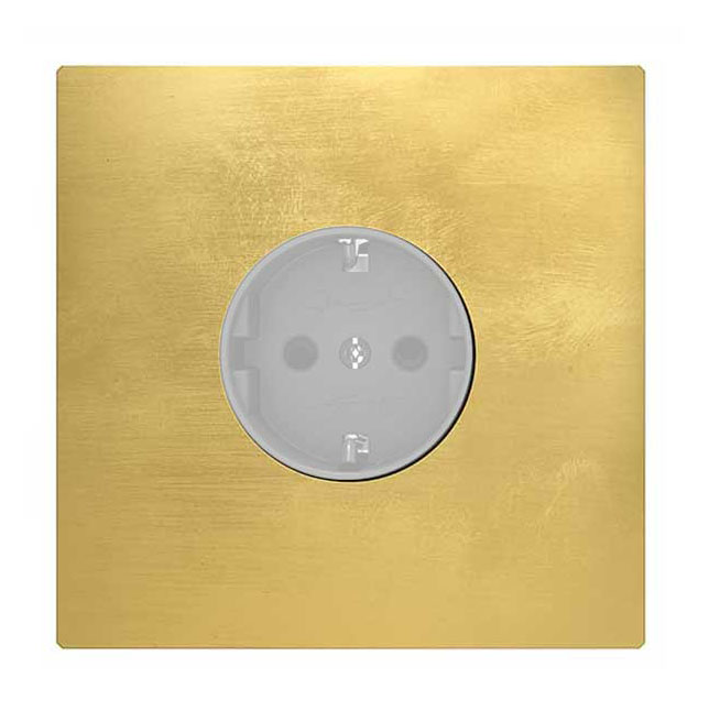 More - Single Outlet Cover Plate - Brass