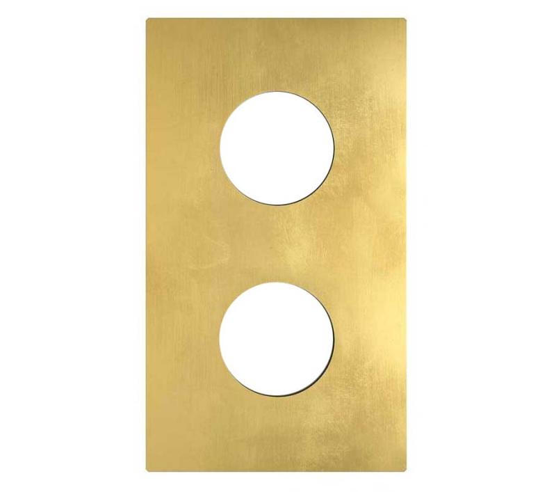 More - Double Outlet Cover - Brass