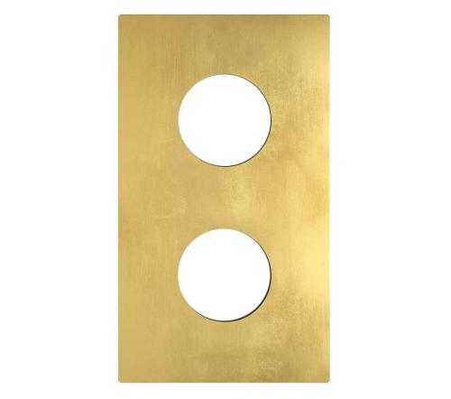 More - Double Outlet Cover - Brass