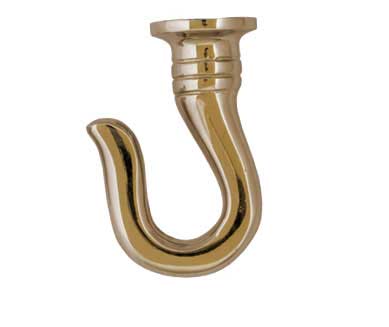 Large ceiling hook - brass - without screw