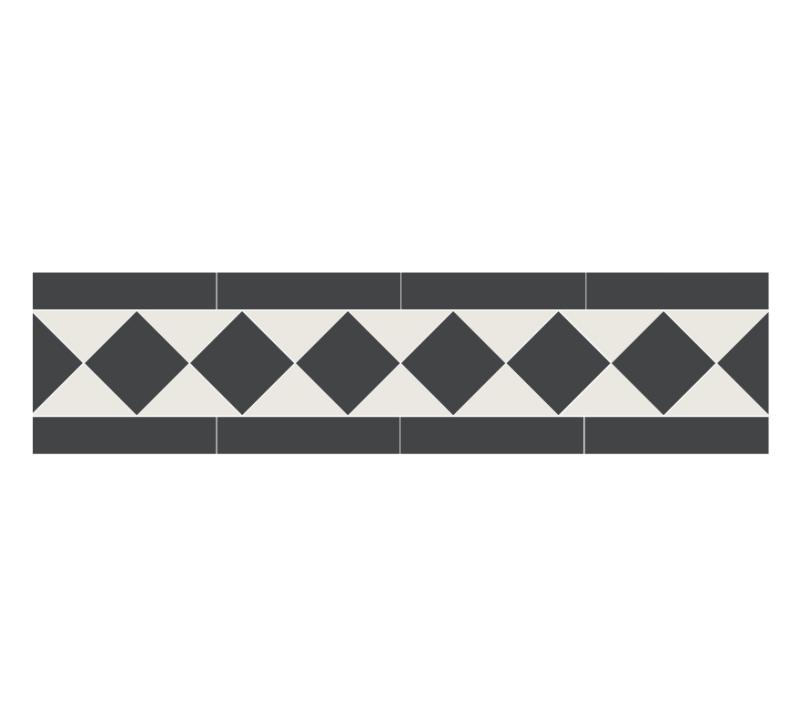 Fliesenfries –, Klassisch 10 cm Schwarz/Weiß - Black NOI/Super White BAS