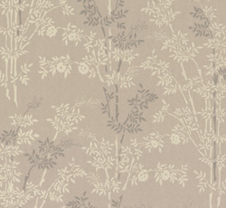 Lim & Handtryck Tapet – Bambus, grå/hvid