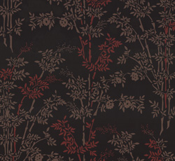 Lim & Handtryck Tapet – Bambus, sort/rød