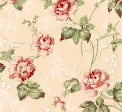 Lim & Handtryck Tapet - Belle epoque rosa/grønn/rød/glimmer - arvestykke - gammeldags dekor - klassisk stil - retro - sekelskifte