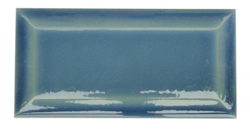 Fliese Bristol - Fassadenkante 7,5 x 15 cm blau, krakeliert