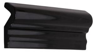 Kakel Victoria - Bröstlist 5 x 15 cm svart blank - sekelskiftesstil - gammaldags inredning - retro