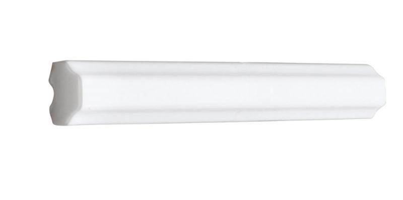 Flis Victoria - Dekorlist, symmetrisk 1,7 x 15 cm hvit, blank - arvestykke - gammeldags dekor - klassisk stil - retro - sekelskifte