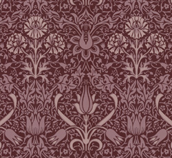 Wallpaper - Florian burgundy/purple - old style - classic interior - retro - old fashioned