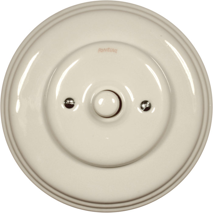 Dimmer vit porslin i gammaldags stil Fontini Återfjädrande knapp