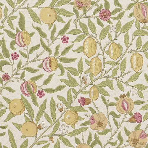 William Morris & Co. Bakgrunn - Frukt Limeston / Artisjokk - arvestykke - gammeldags dekor - klassisk stil - retro - sekelskifte