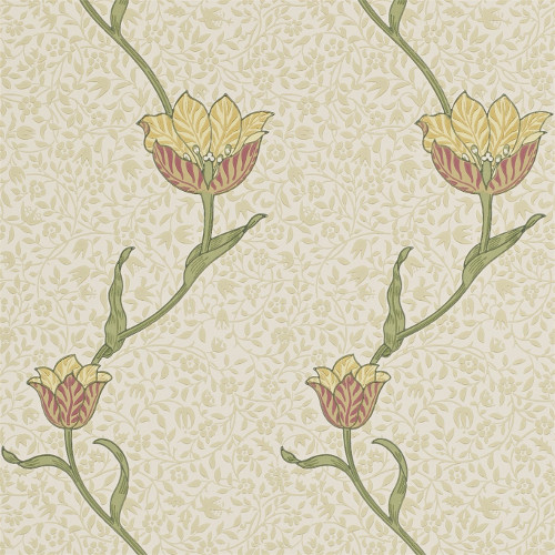 William Morris & Co. Wallpaper - Garden Tulip Russet/Lichen - oldschool - vintage interior - retro