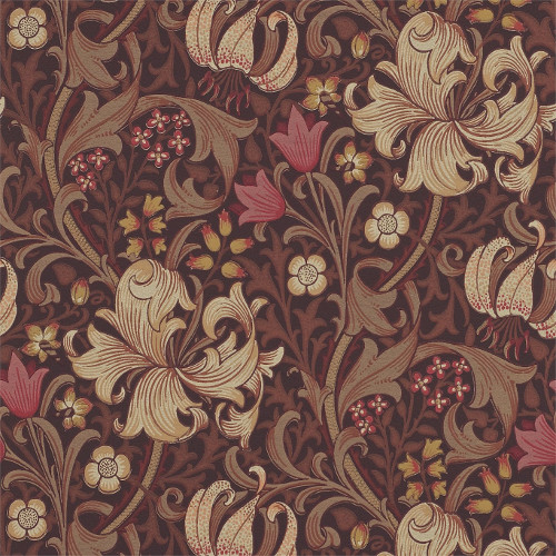 William Morris & Co. Wallpaper - Golden Lily Fig/Burnt - old fashioned style - vintage interior - retro