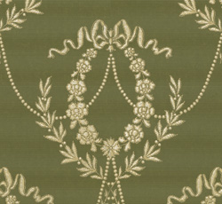 Lim & Handtryck Tapet - Hovkonditoriet grønn/gull - arvestykke - gammeldags dekor - klassisk stil - retro - sekelskifte
