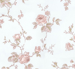Lim & Handtryck Tapet - Rosen blå/rosa - arvestykke - gammeldags dekor - klassisk stil - retro - sekelskifte