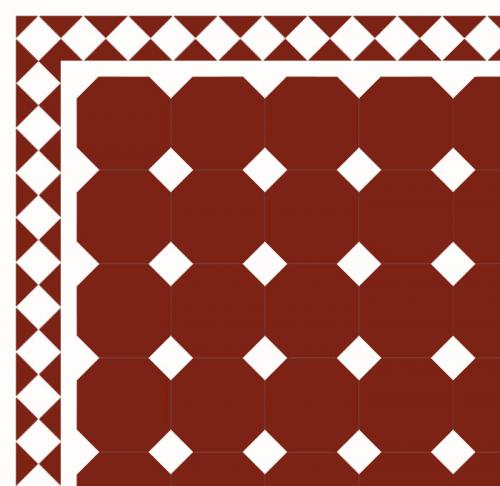 Oktogonklinker - 15x15 cm rød/hvit Winckelmans