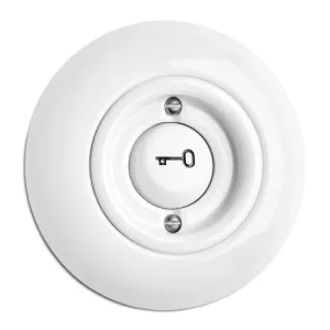 Round Porcelain Light Switch - Door Opener Button