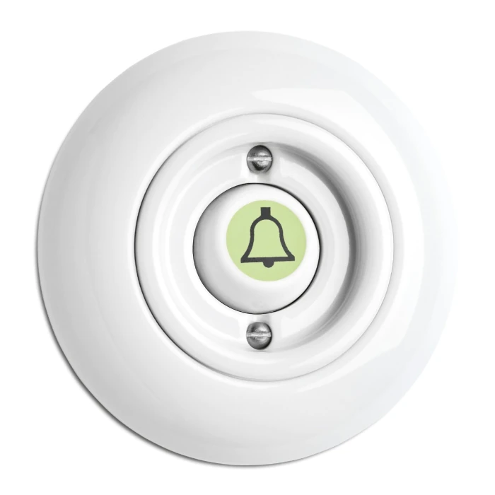 Round Porcelain light switch - Glow-in-the-Dark Rocker Button