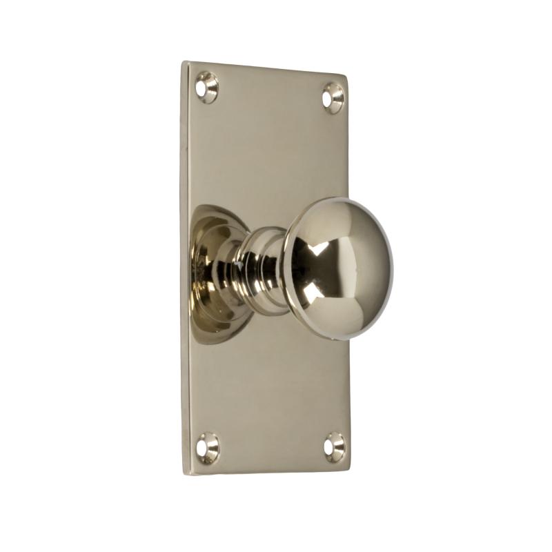 Knob Sekelskifte with Base Plate - Nickel 40 x 70 mm