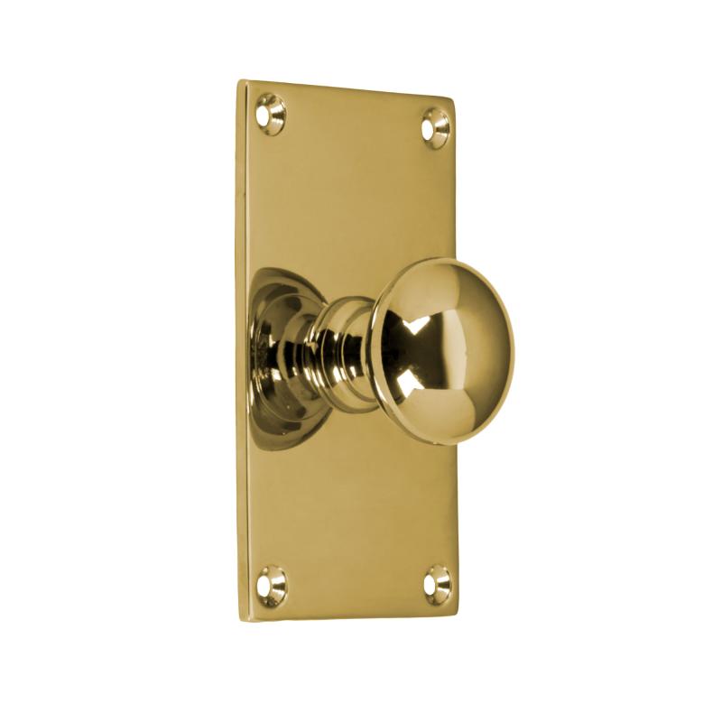 Knob Sekelskifte with Base Plate - Brass 40 x 70 mm