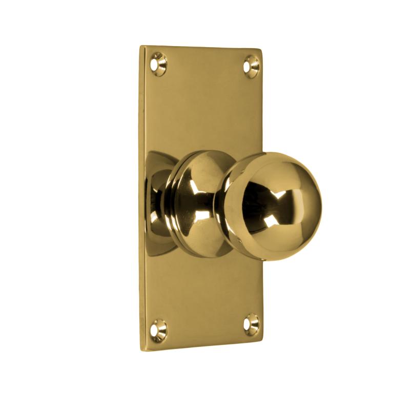 Round Knob with Base Plate - Brass 40 x 70 mm (1.57 x 2.76 in)