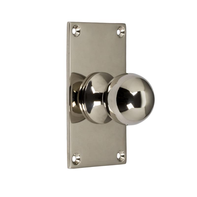Round Knob with Base Plate - Nickel 40 x 70 mm (1.57 x 2.76 in)