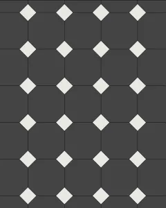 Floor Tiles - Octagon 15 x 15 cm (5.91 x 5.91 In.) - Black NOI/Super White BAS