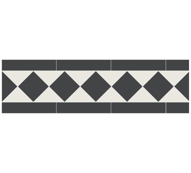 Tile Border Classic - Black NOI/Super White BAS