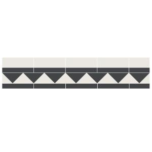 Tile Border - 150 mm (5.9 In.) - Black NOI/Super White BAS