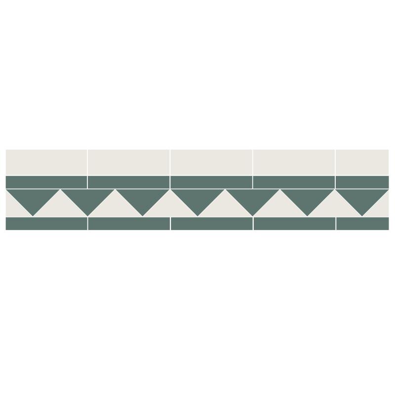Tile Border - 150 mm (5.9 In.) - Dark Green VEF/Super White BAS
