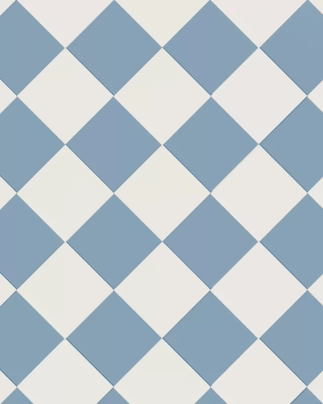 Granittkeramikk Klinker - Sjakkrutete 15 x 15 cm Blå/Hvit - Blue BEU/Super White BAS