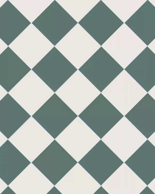 Octagon Floor Tiles 15 x 15 cm (5.91 x 5.91 In.) - Dark Green VEF/Super White BAS