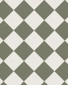 Victorian Floor Tiles - 15 x 15 cm (5.91 x 5.91 in.) - Australian Green/White