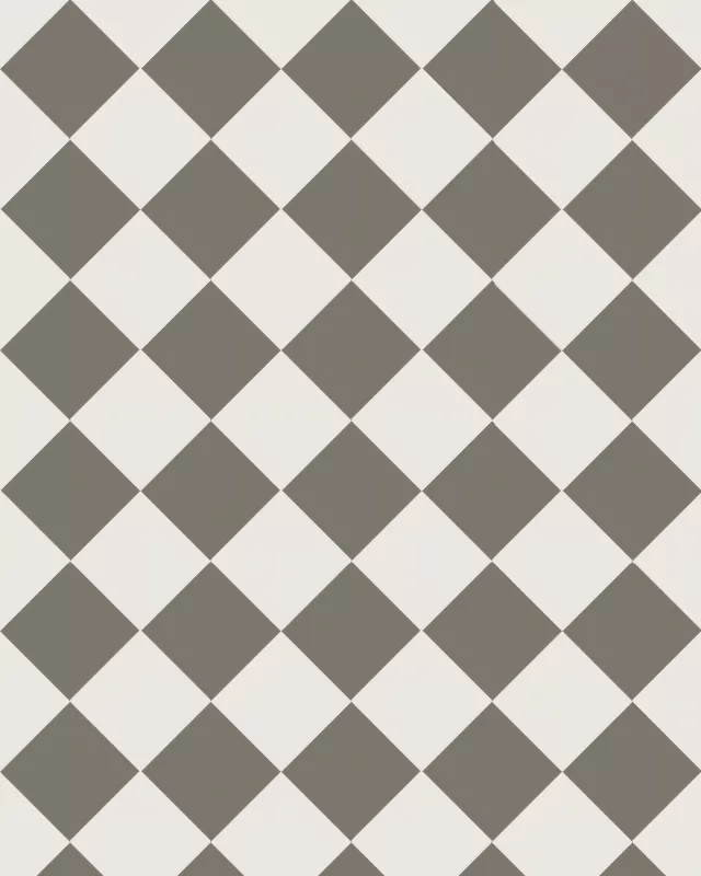 Granittkeramikk Klinker - Sjakkrutete 10 x 10 cm Grå/Hvit - Charcoal ANT/Super White BAS
