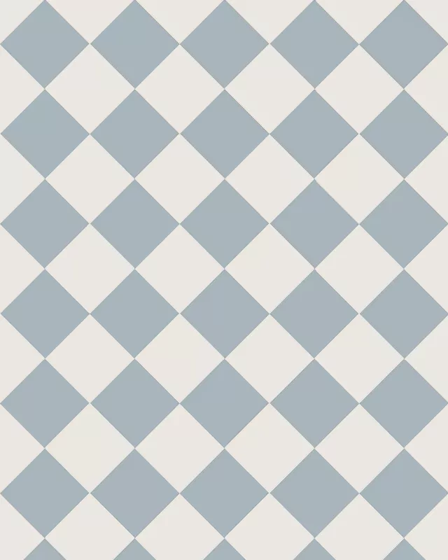 Granittkeramikk Klinker - Sjakkrutete 10 x 10 cm Gråblå/Hvit - Pale Blue BEP/Super White BAS