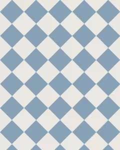 Floor Tiles - 10 x 10 cm (3.94 x 3.94 In.) - Blue BEU/Super White BAS