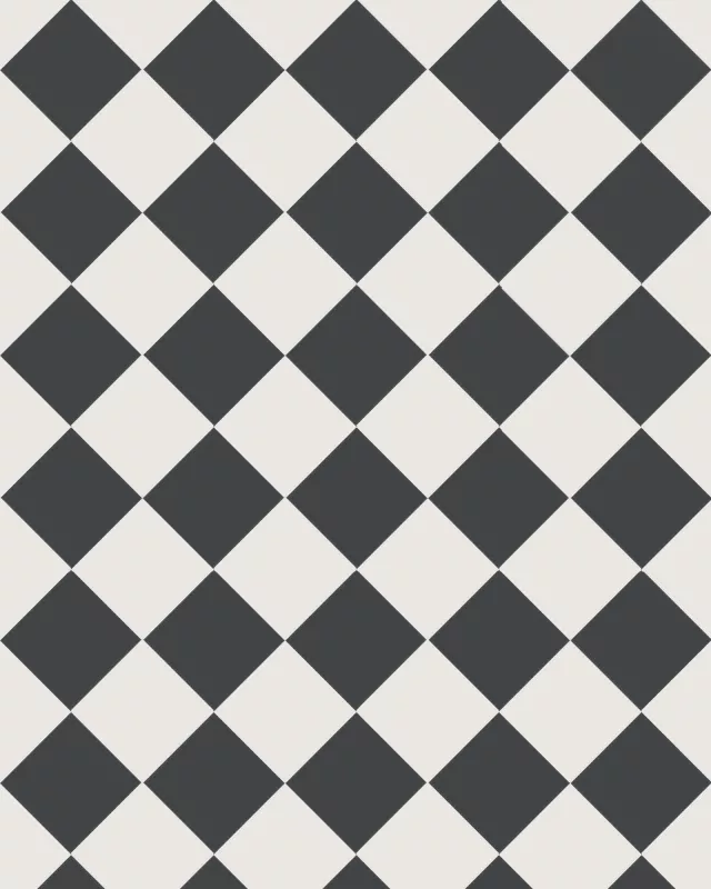Floor Tiles - 10 x 10 cm (3.94 x 3.94 In.) - Black/White - Black NOI/Super White BAS
