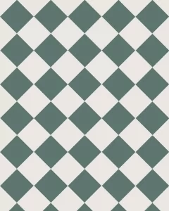 Floor Tiles - 10 x 10 cm (3.94 x 3.94 In.) - Dark Green VEF/Super White BAS