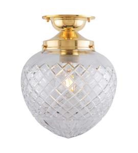 Bathroom Lamp - Lundkvist 100 ceiling lamp brass clear glass