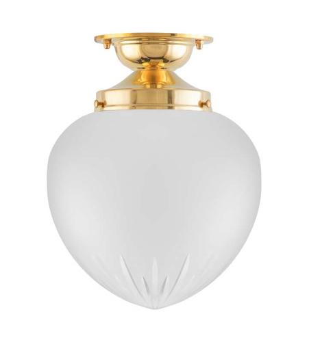 Bathroom Lamp - Lundkvist 100 ceiling lamp brass cut matte glass