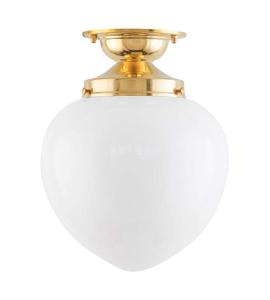 Bathroom Lamp - Lundkvist 100 ceiling lamp brass white glass