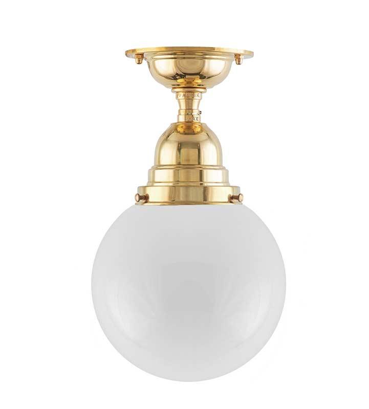 Bathroom Ceiling Light - Byström 80 - Brass, Globe Shade