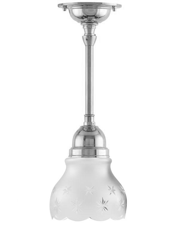 Loftslampe - Byströmpendel 60 forniklet, med mat glas