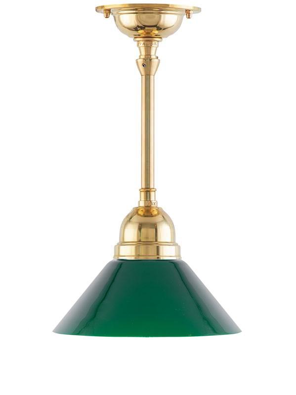 Ceiling Light - Byström 60 - Brass, Small Green Shade