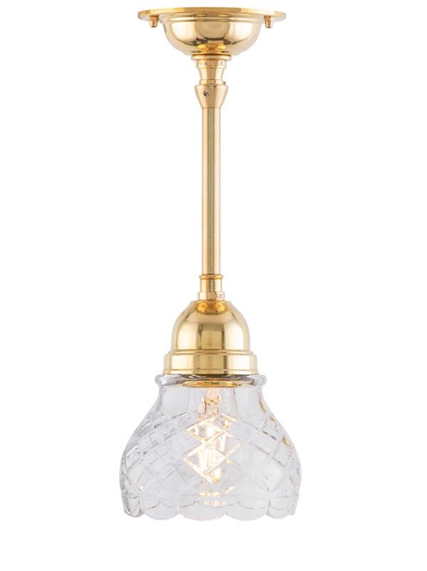 Ceiling Light - Byström 60 - Brass, Clear Glass