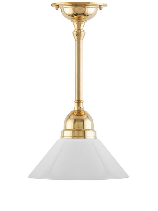 Ceiling Light - Byström 60 - Brass, Small Opal White Shade