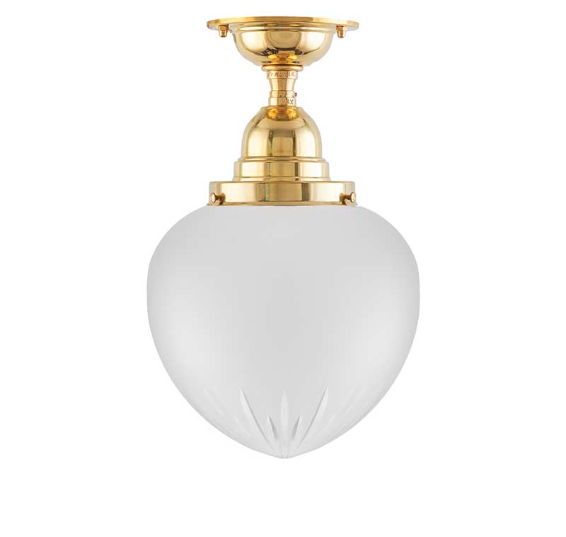 Deckenlampe – Byström 100 Messing, Tropfenform, Mattglas