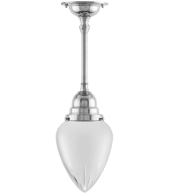 Ceiling Light - Byström Pendant 80 - Nickel, Frosted Glass Drop Shade