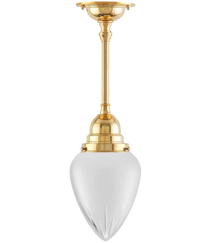 Taklampe - Byström 80, frostet kuppel - arvestykke - gammeldags dekor - klassisk stil - retro - sekelskifte