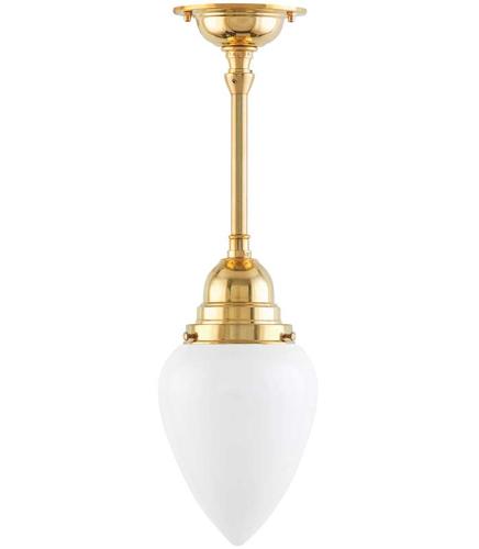 Bathroom Ceiling Lamp - Byström pendant 80 brass, white drop