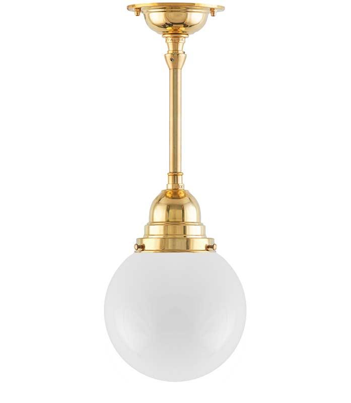 Loftslampe - Byströmpendel 80 messing, kuppelskærm